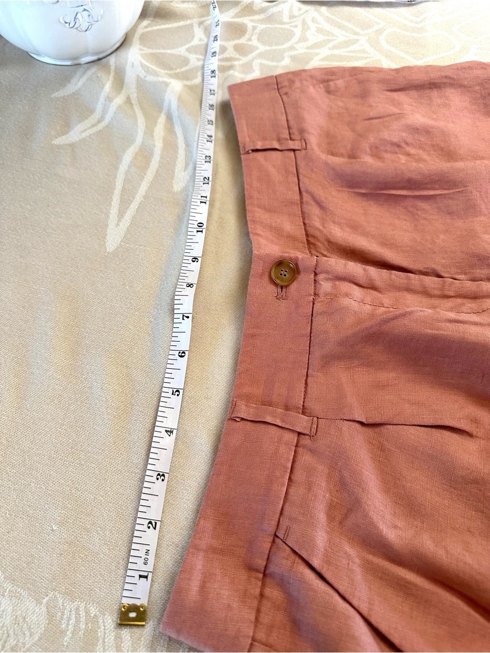 LOFT 100% Linen Dusty Rose Cuffed Shorts w Pockets Size 10 NWT - Picture 9 of 11